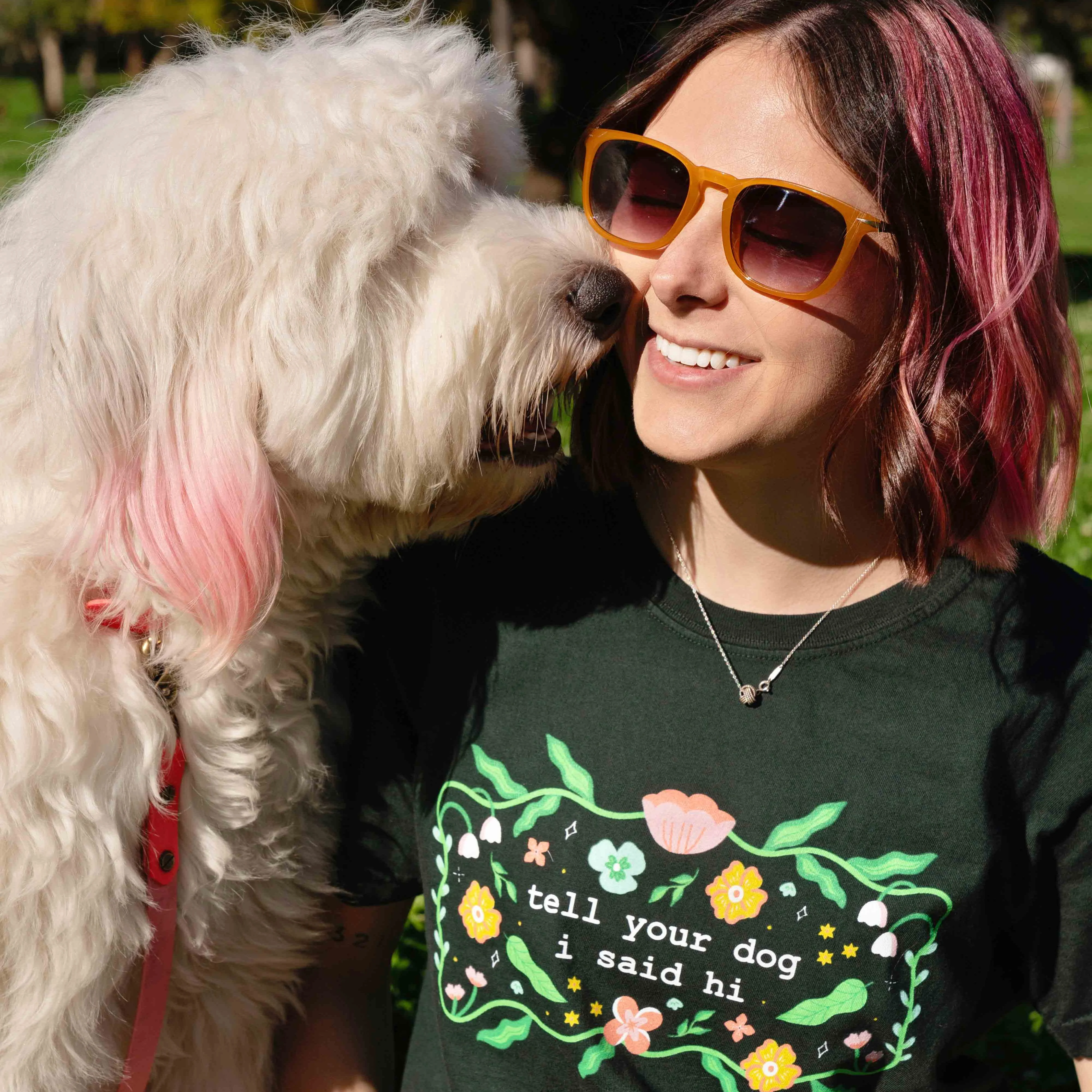Floral Magic Tee - Dark Green - Image 3