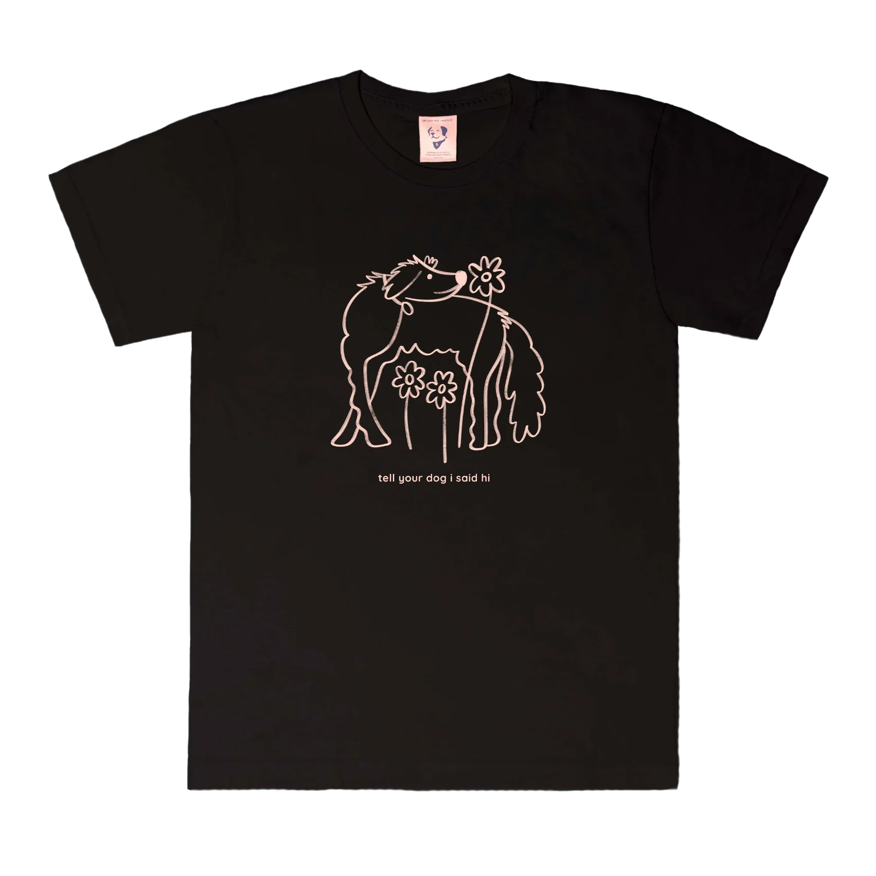 Flower Dog Tee - Black