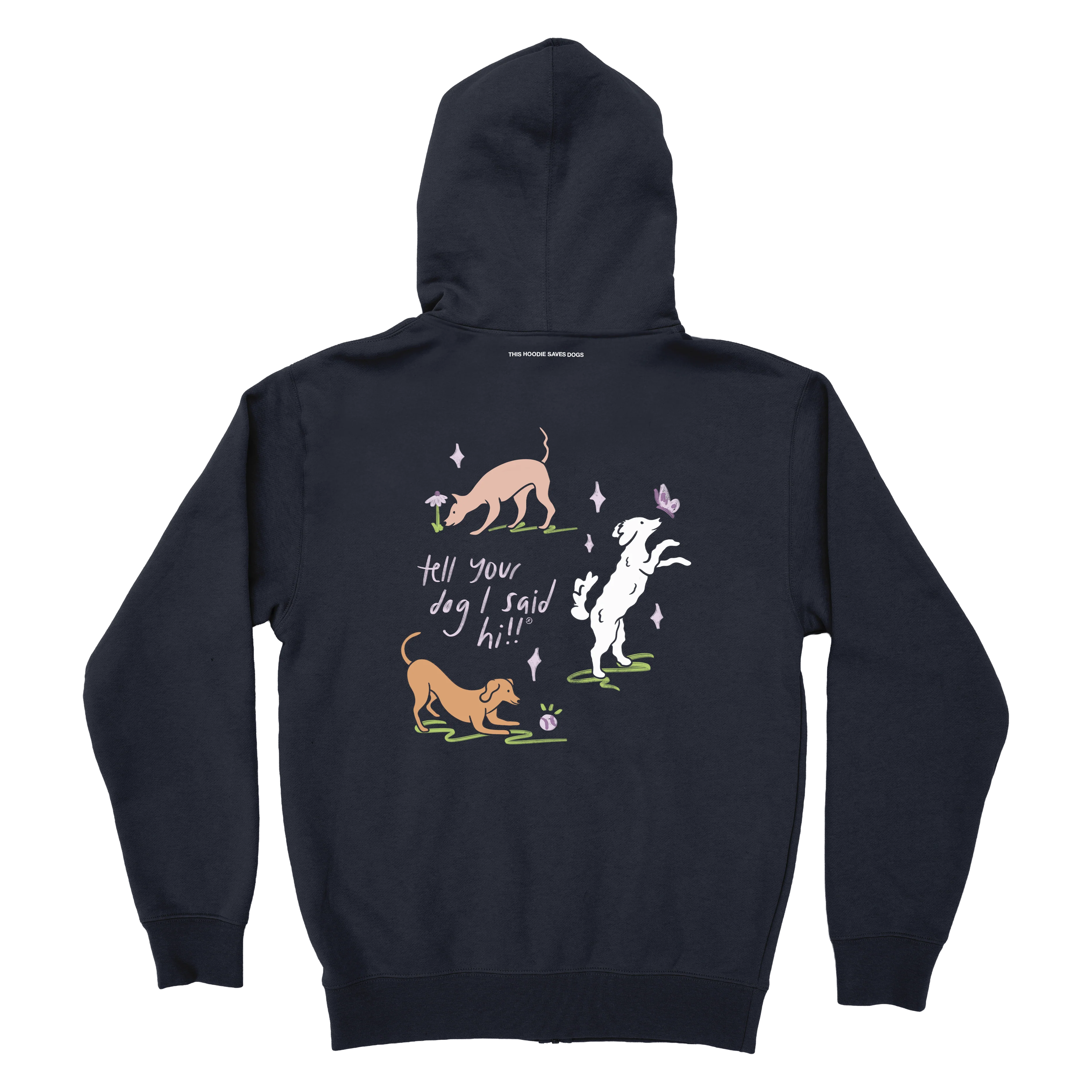 Playful Pups Zip Hoodie - Navy - Image 3
