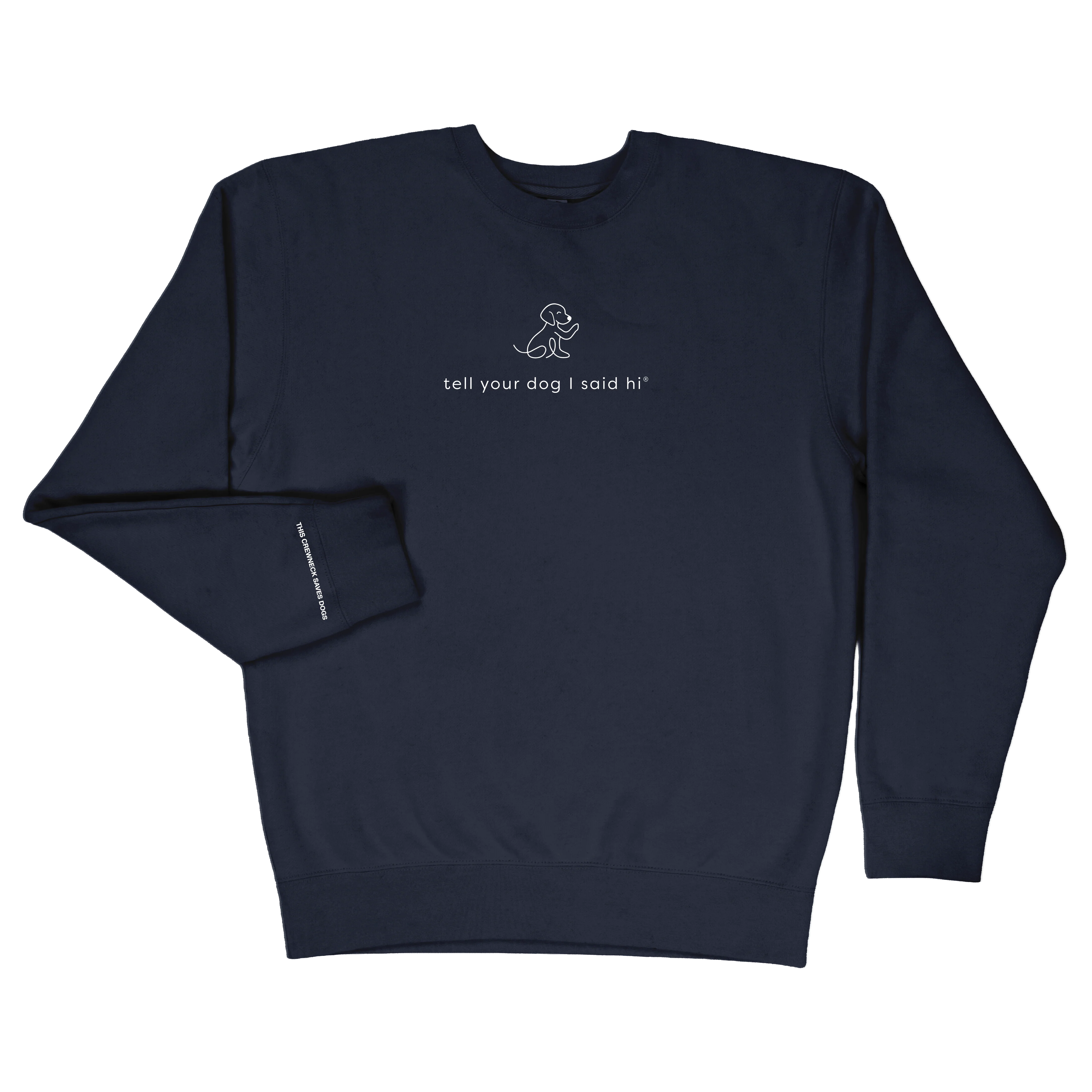 Waving Dog Crewneck - Navy