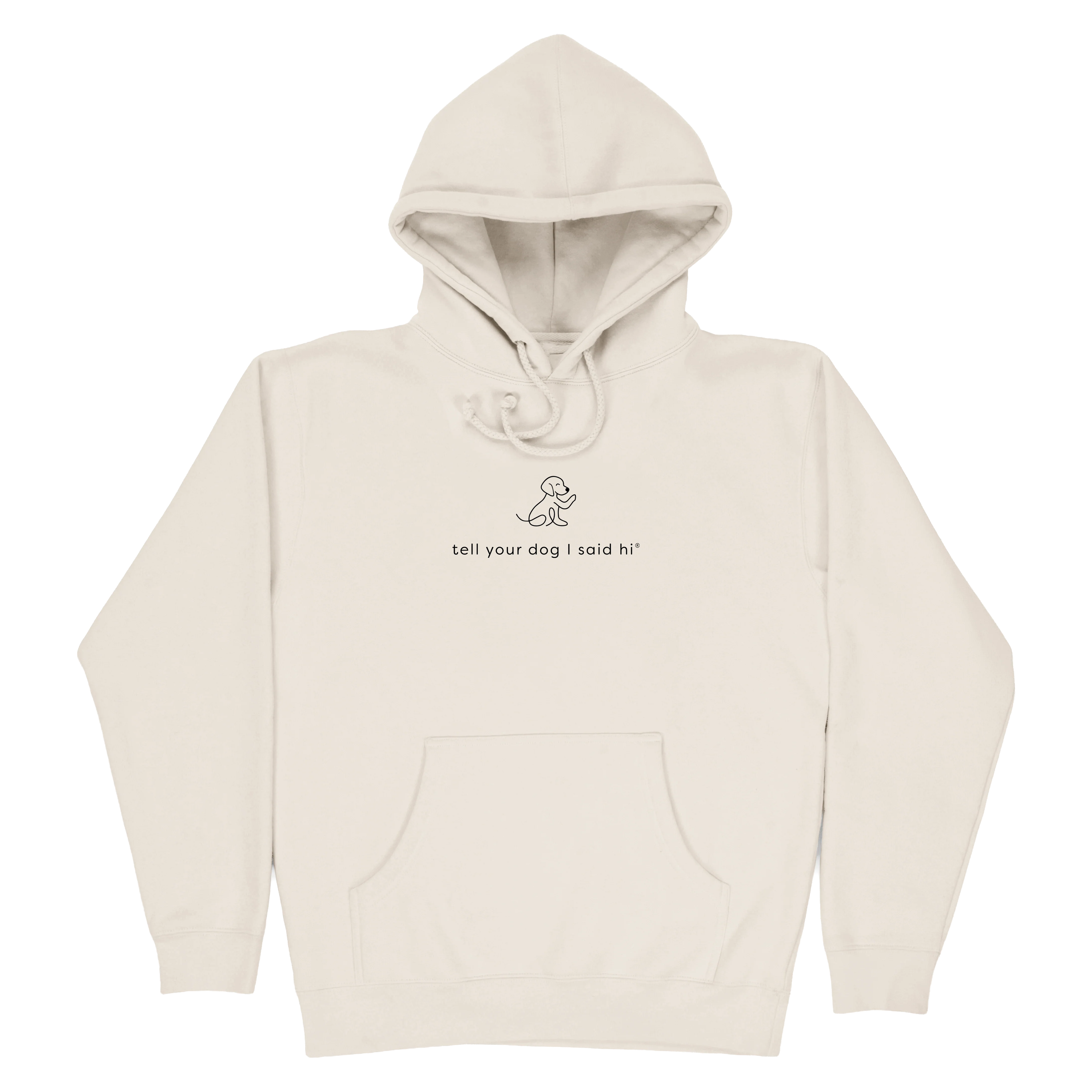 Waving Dog Hoodie - Bone