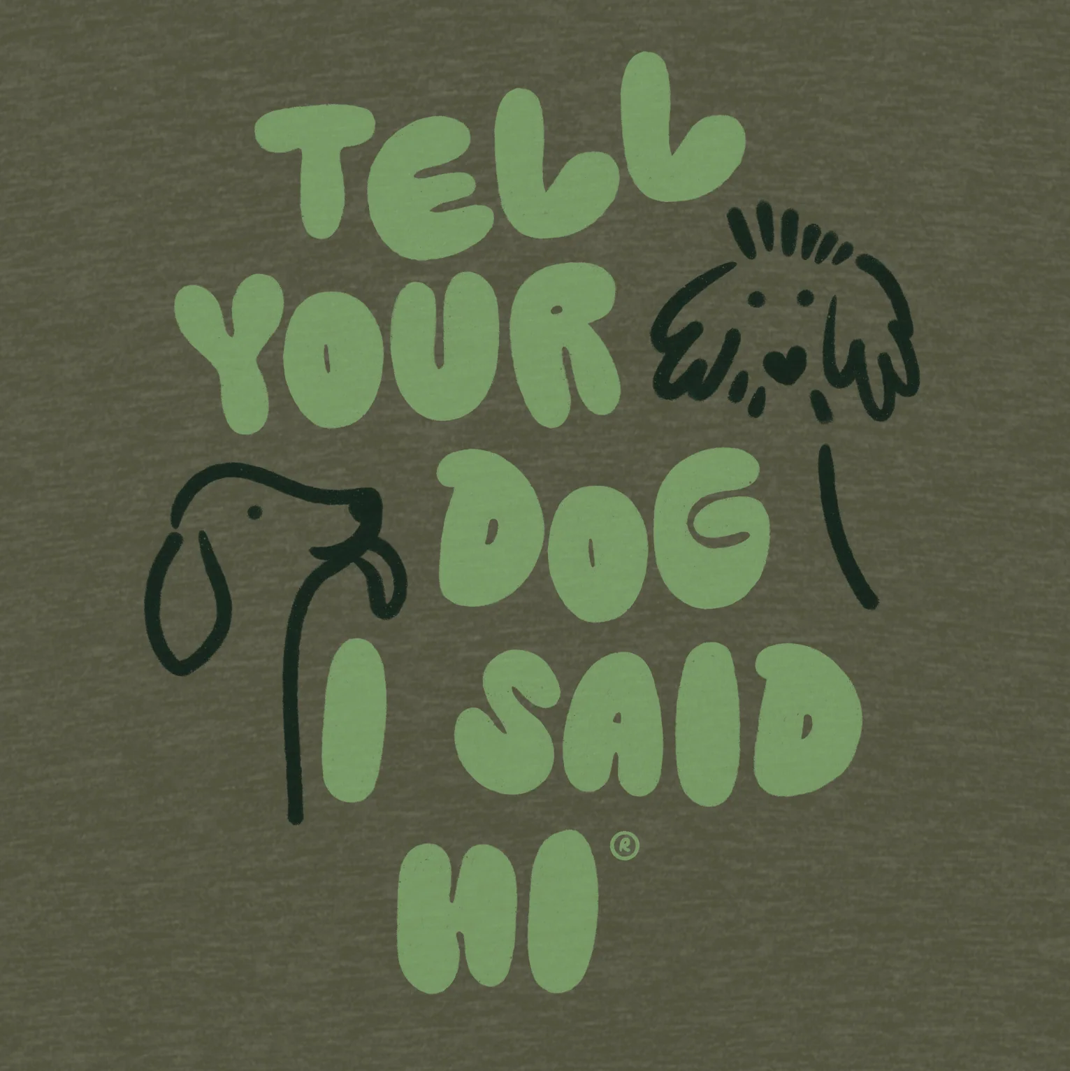 Wonky Tee - Military Green Heather - Image 2